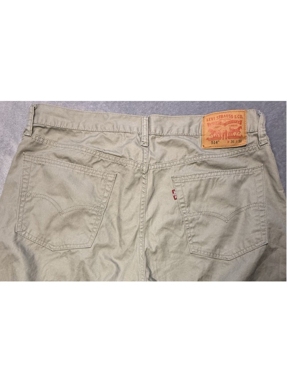 Levi's 514 Jeans Pants Mens 36x30 Beige Slim Straight 100% Cotton